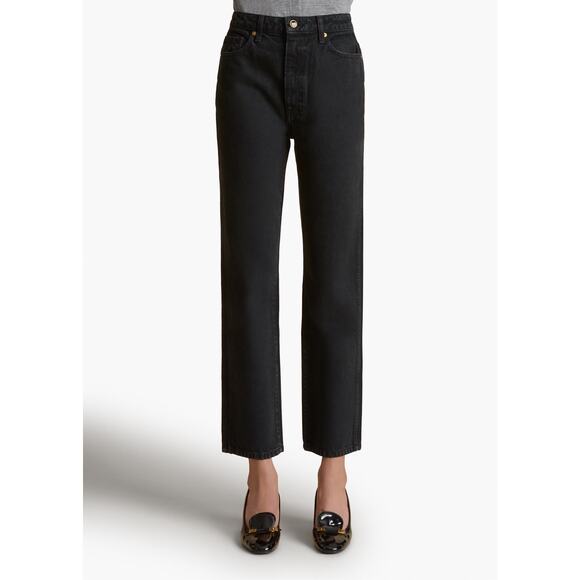 Khaite Abigail Jeans Prescott Black Size 27 High Rise Straight Leg Denim - Picture 1 of 10